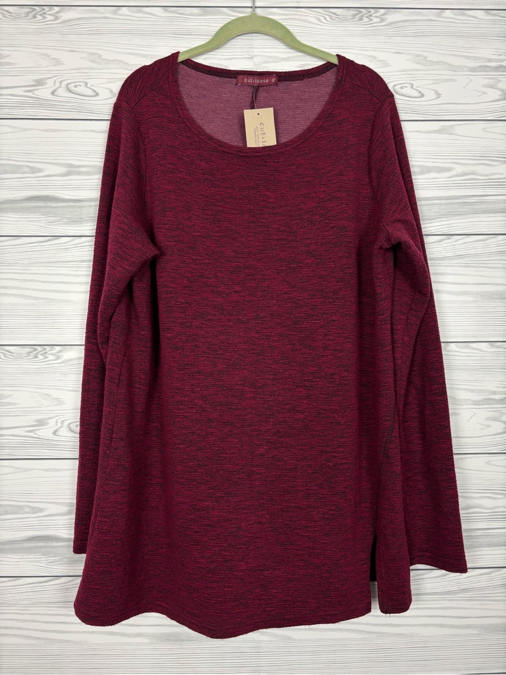Cut Loose Burgundy red side slit tunic top blouse size XL NWT Lagenlook